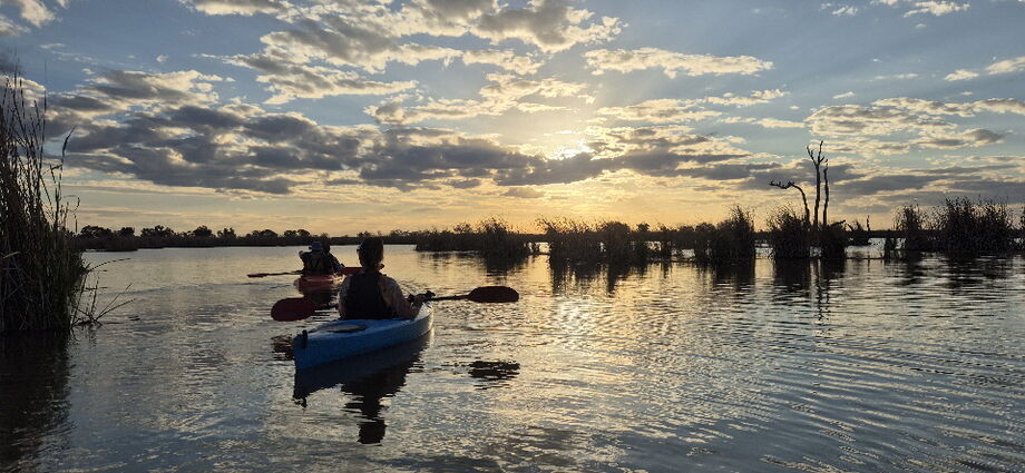 Macquarie Mashes tour in early spring 2025 Sunset paddle