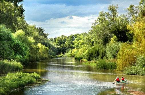 Canoeing on the Lachlan at Cowra