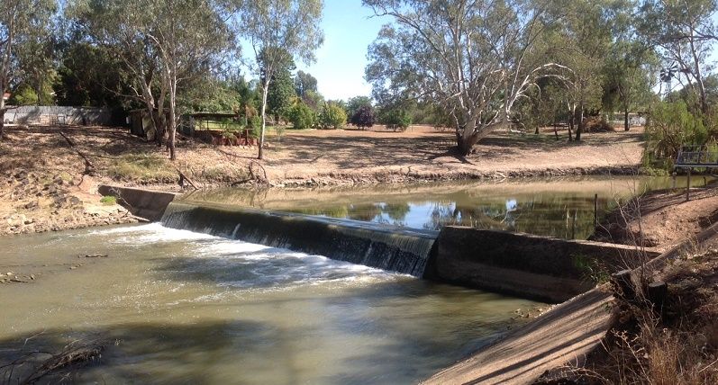 Lachlan River, Condobolin weir, April 2016 , Lachlan River, Condobolin weir, April 2016 ,