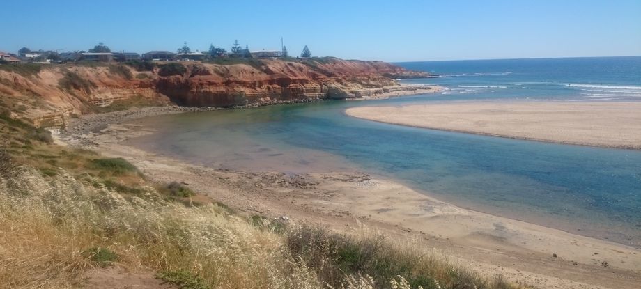 Sandstone cliffs at mouth of Onkaparinga River, formed in shallow basin when Australia and Antartica were joined Sorry, the photo didn't load properly on your system